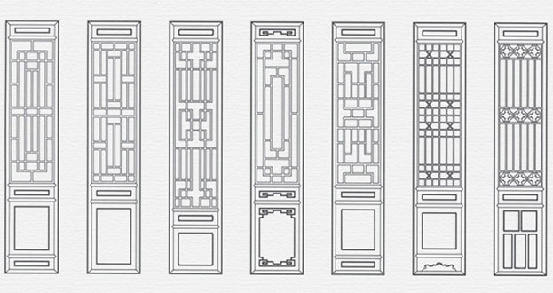 凯里常用中式仿古花窗图案隔断设计图